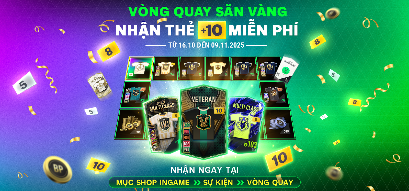 CỰC HOT: Lần đầu tiên Garena tặng miễn phí thẻ +10 cho toàn server FC Online