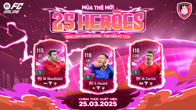 FC Online chính thức mang Eden Hazard, Guti cùng các huyền thoại khác quay trở lại trong mùa thẻ mới 25 Heroes