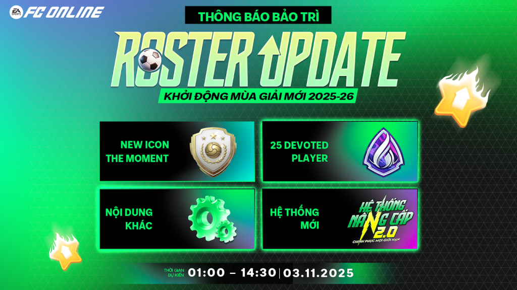 FC Online mang đến “siêu cập nhật” Roster Update 2025 với loạt thay đổi “khủng”
