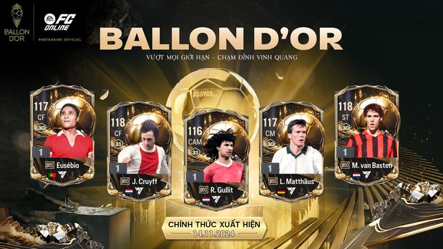 FC Online tung dòng thẻ Ballon d’Or tôn vinh dàn huyền thoại bóng đá thế giới