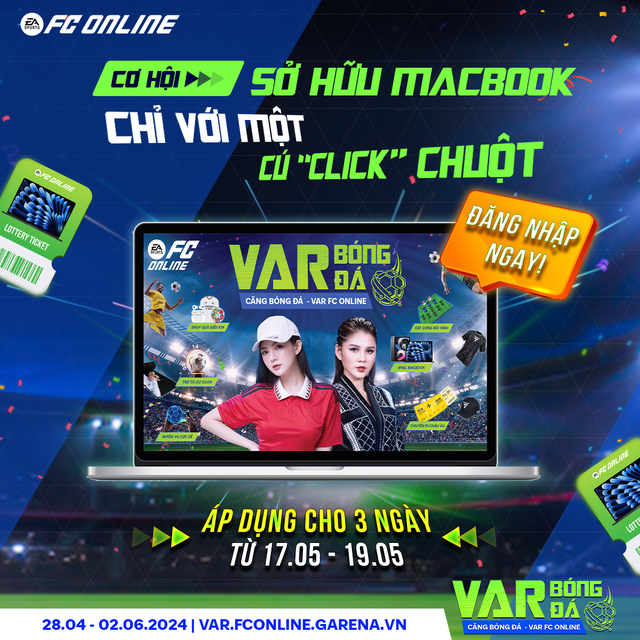 Nhận vé quay Macbook miễn phí chỉ với thao tác đăng nhập trang web