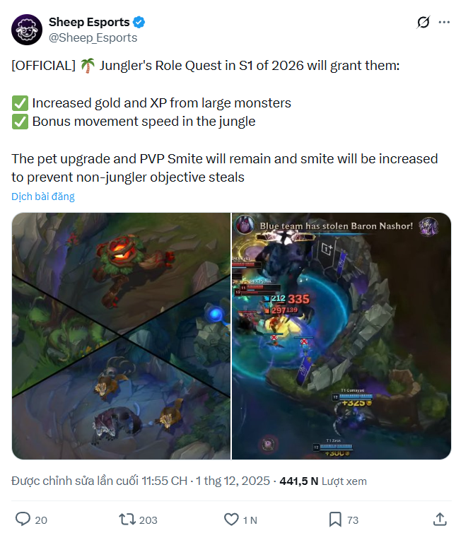 Riot tung ra một thay đổi cho Rừng, cộng đồng nghi vấn “nerf Gumayusi”